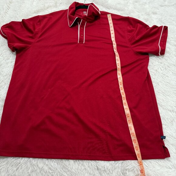 Men PGA Tour Golf Polo Shirt Athletic Fit in True Red Size Extra Extra Large - Picture 4 of 6
